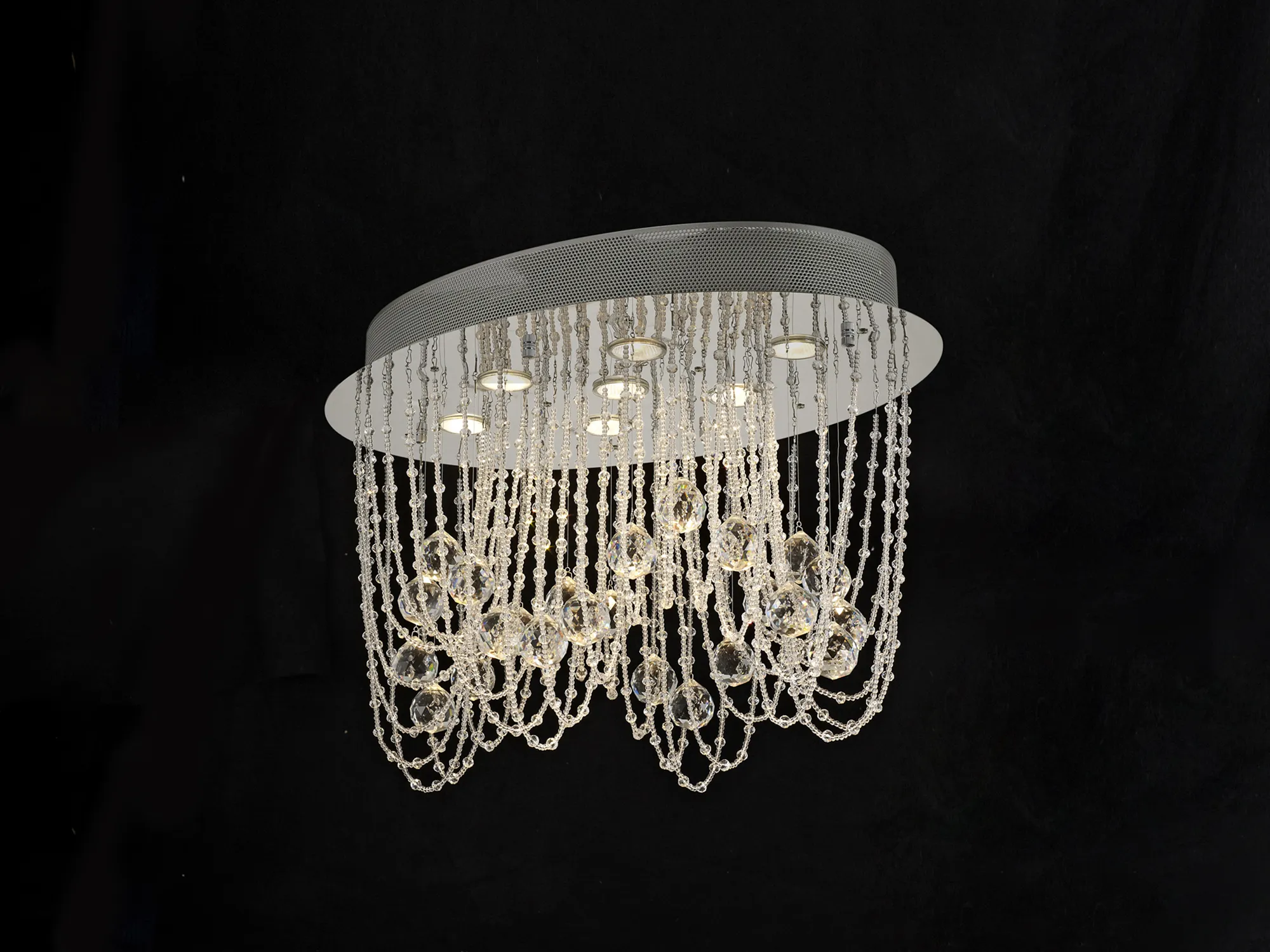 Camilla Crystal Ceiling Lights Diyas Flush Crystal Fittings